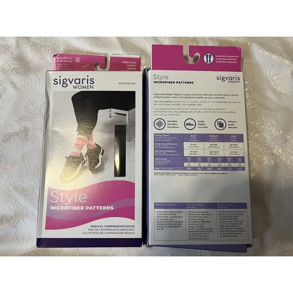 Sigvaris 20-30 MMHG Compression Knee High 832C Microfiber Womens